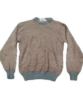 Vintage Izod JG Loose Knit Multicolor Men's Small Sweater 90s Linen Striped